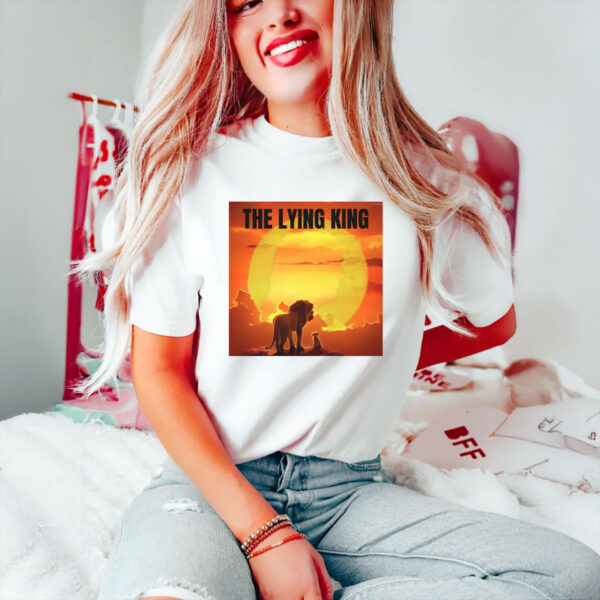 Satirical-Political-Graphic-Tee,-The-Lying-King-Shirt