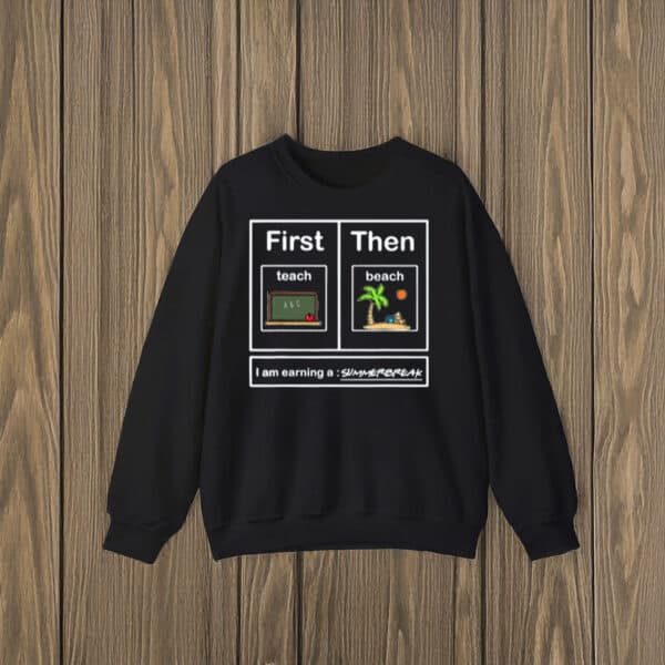 Teacher-Summer-Break-Visual-Icon-Tee,-First-Teach-Then-Beach-T-Shirts