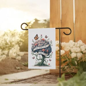 Thoughtful-Political-Garden-Banner,-Surreal-Brain-Tree-Flag-usa