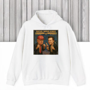 Trump-vs-Elon-Musk-Social-Media-Kings-Tee,-Funny-Billionaire-Puppet-Fight-T-Shirts
