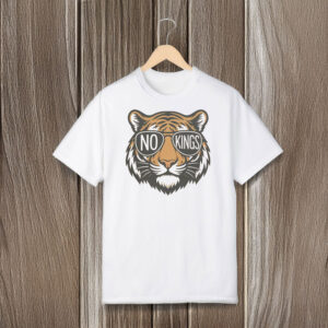 Vintage-Style-Political-Graphic-Tee,-No-Kings-Anti-Trump-Retro-Tiger-Shirt-usa