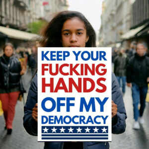 HANDS OFF my democracy, Printable Protest Sign