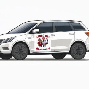 Hands Off Harvard, Bear Penguin Fdt Car Magnet - Stickers