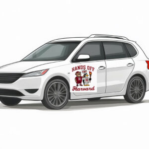 Hands Off Harvard, Bear Penguin Fdt Car Magnet - Stickers