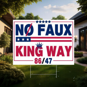 No Kings Protest Poster Sign, Anti Trump Resistance Sign