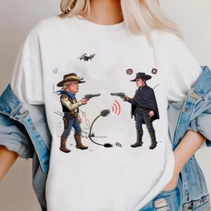 Funny Elon Musk vs Donald Trump Cartoon t-shirt