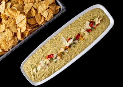 Basil Infused Pesto Hummus | Pita Chip