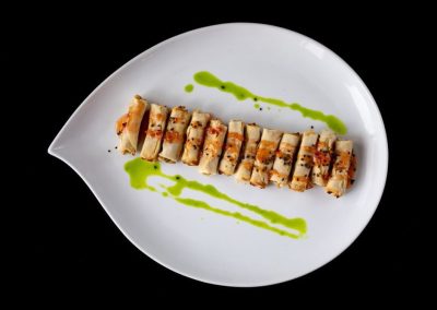 Crispy Duck Spring Roll With Sweet And Spicy Apricot Dip