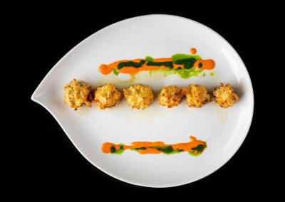 Lobster, Crab And Cheese Stuffed Mushroom Cap With Garlic Chardonnay Butter