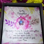 necklace flower with message card, watercolour
