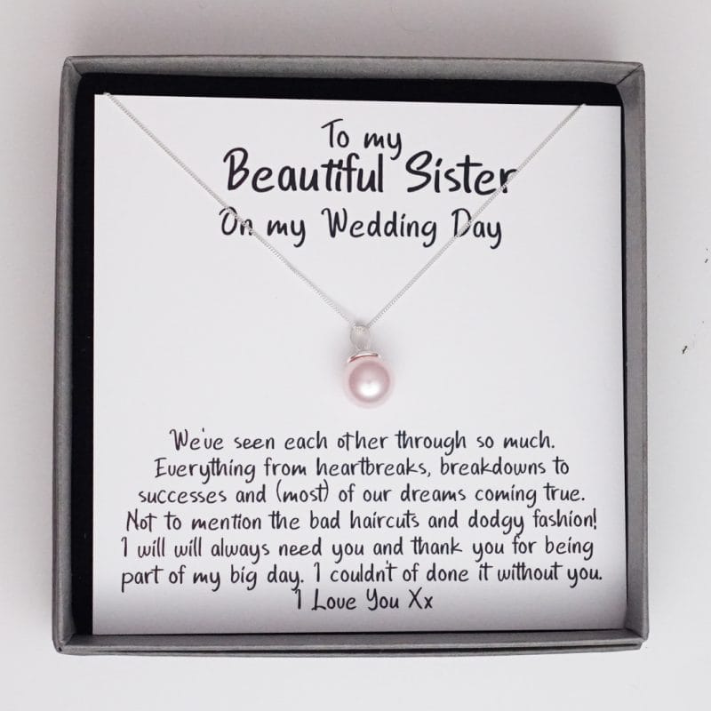 To My Beautiful Sister - A Necklace of Love on My Wedding Day