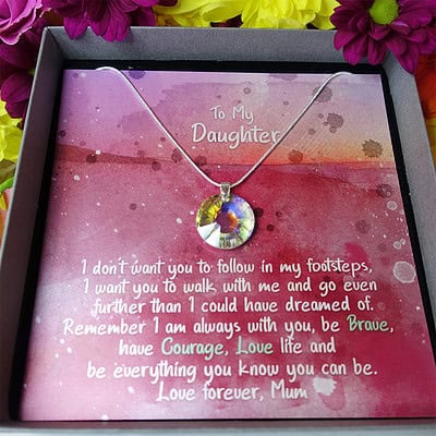 To My Daughter - Walk Beside Me Pendant Necklace