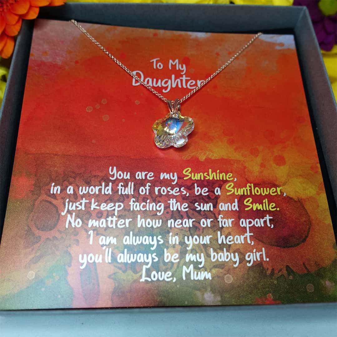 To My Daughter - Sunflower Sunshine Necklace