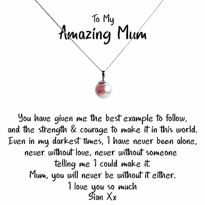 To My Amazing Mum Pearl Necklace with Inspirational Message