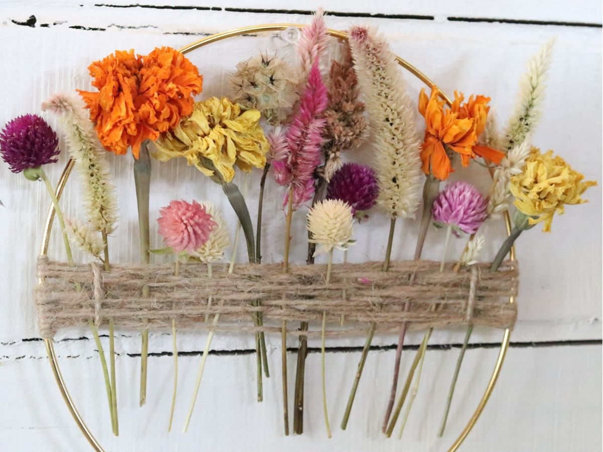 dried flower spring wreath