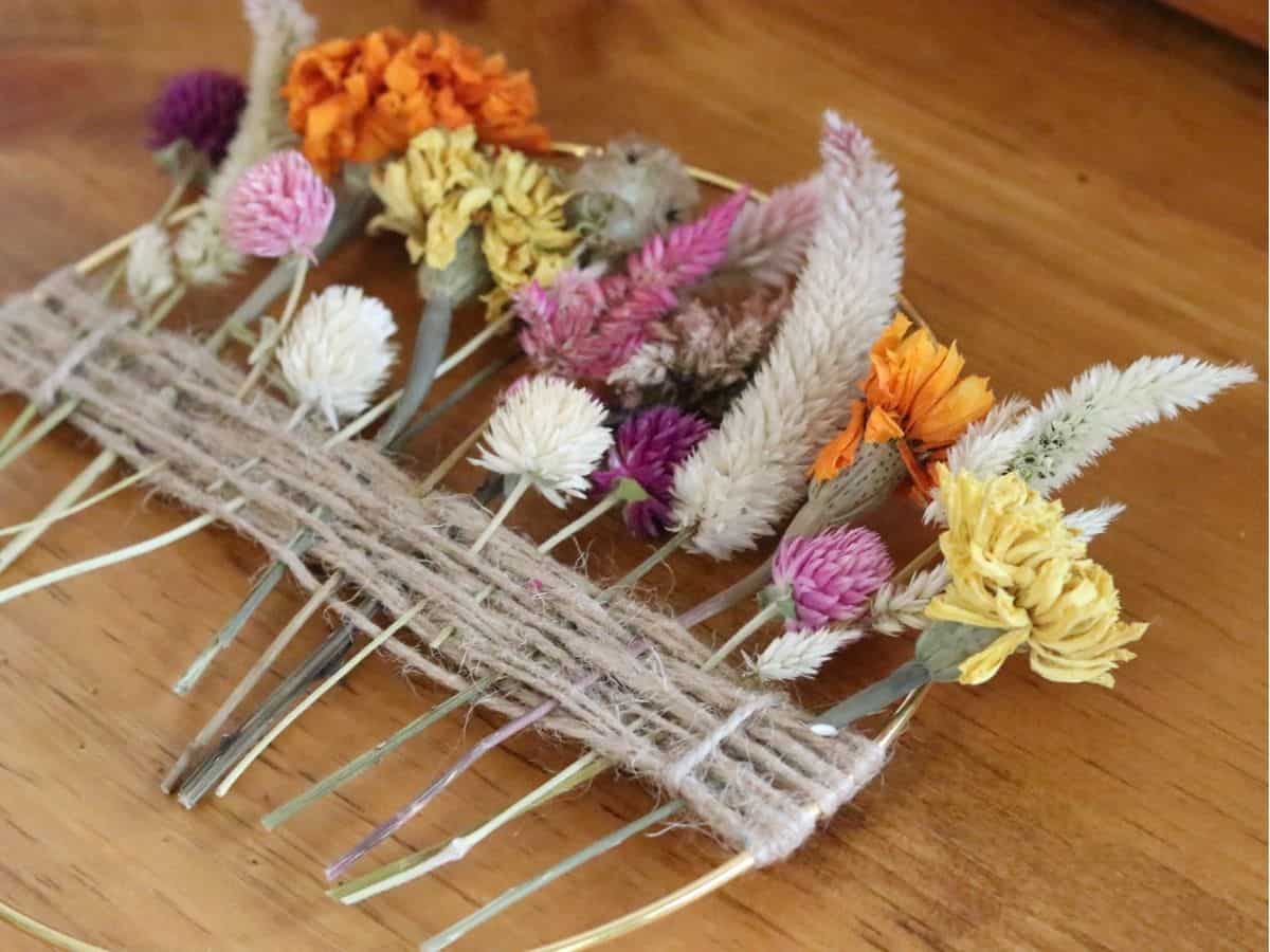 springtime petals dried flower wreath