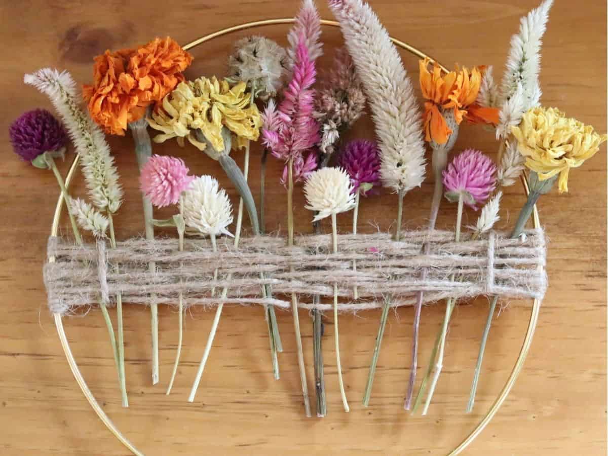 springtime petals dried flower wreath