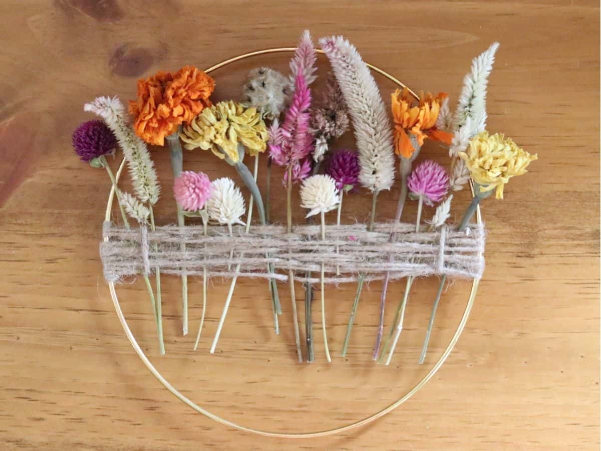 springtime petals dried flower wreath