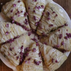 redbud scones on a plate