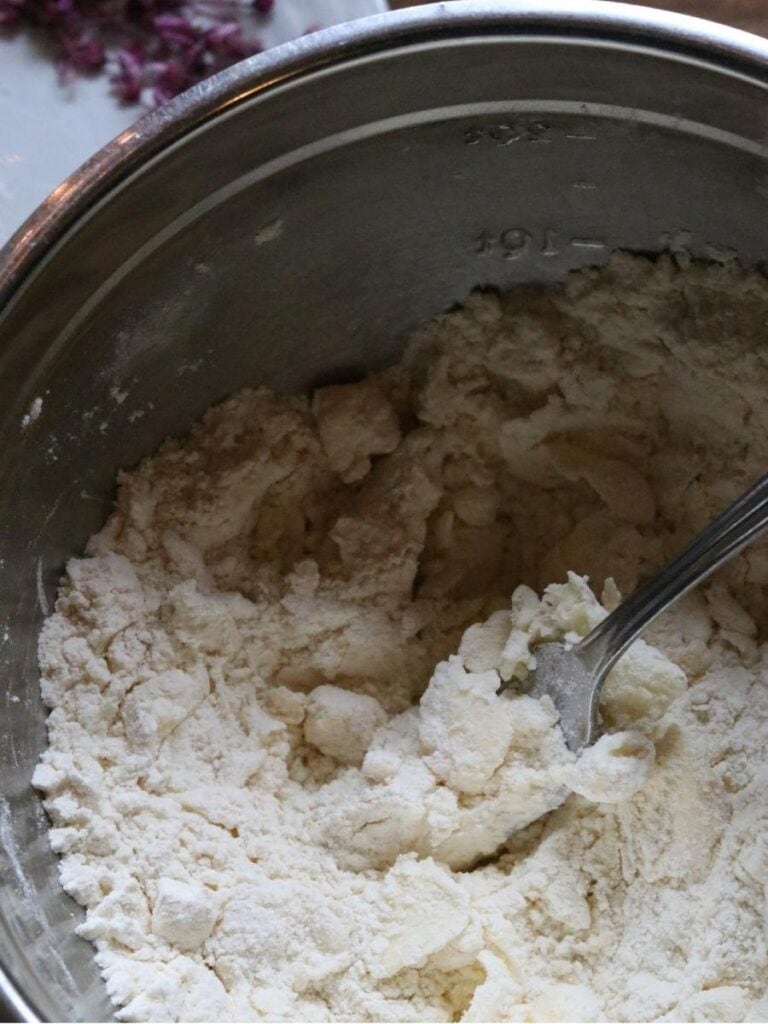 cutting butter into batter