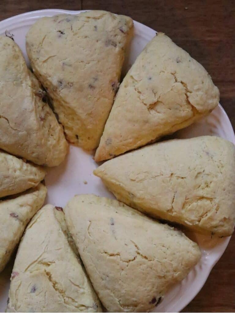 cooked scones on plate