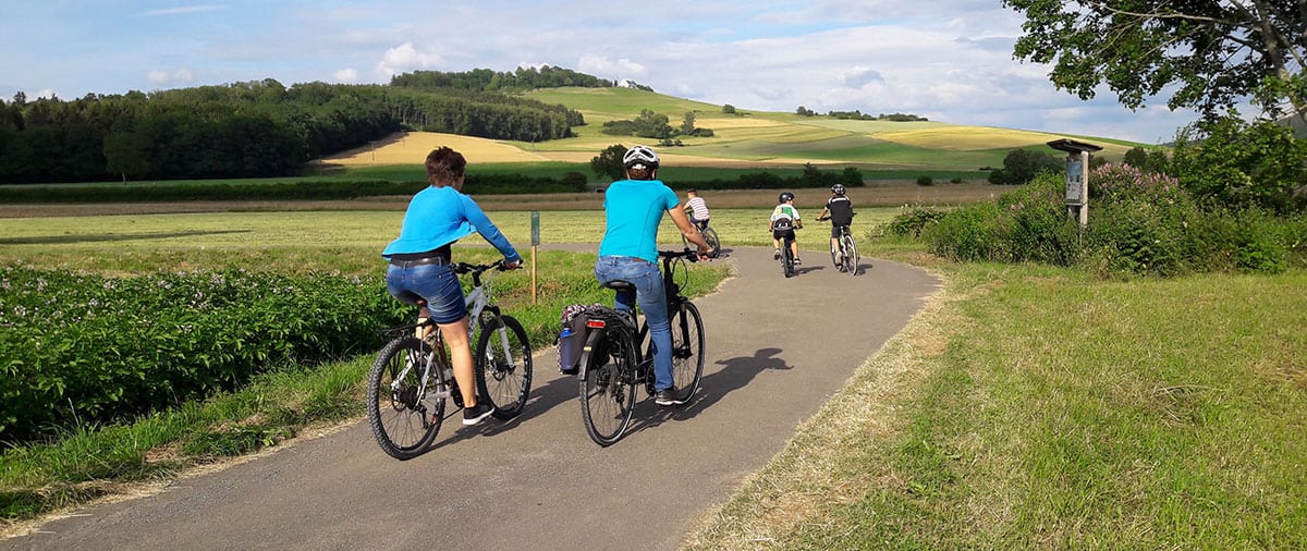 Radfahrer auf dem Donauradweg bei Geisingen