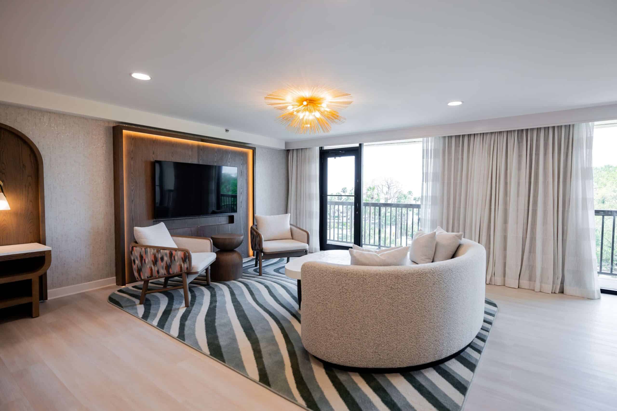 Cozy living area with stylish seating arrangement.