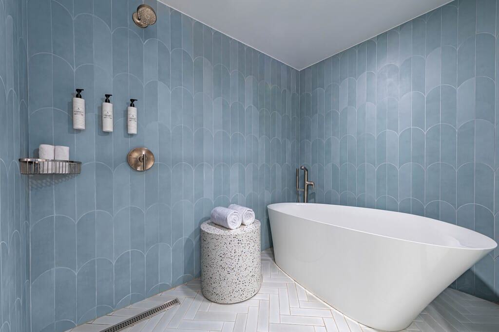Hotel suite bathroom.