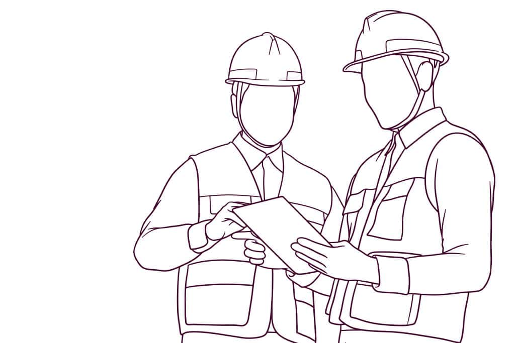 Engineers discussing project plans and client requirements at Hi-Tech Engineers.