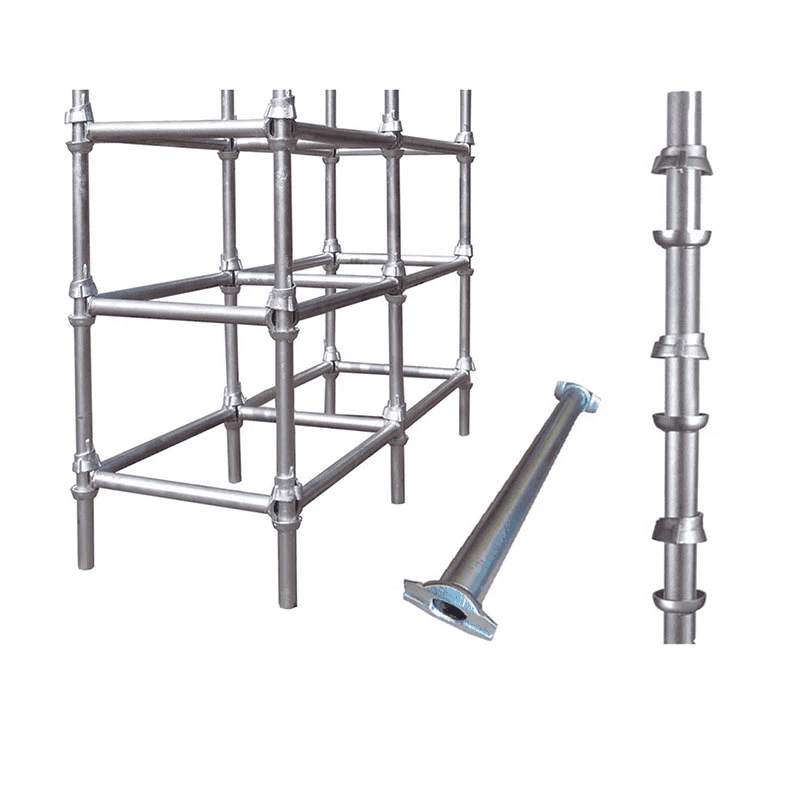 Steel construction scaffold frame for building and construction sites.