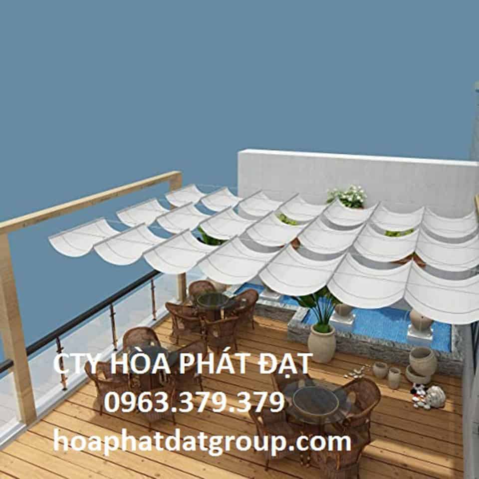 Bạt che quán cafe lượn sóng