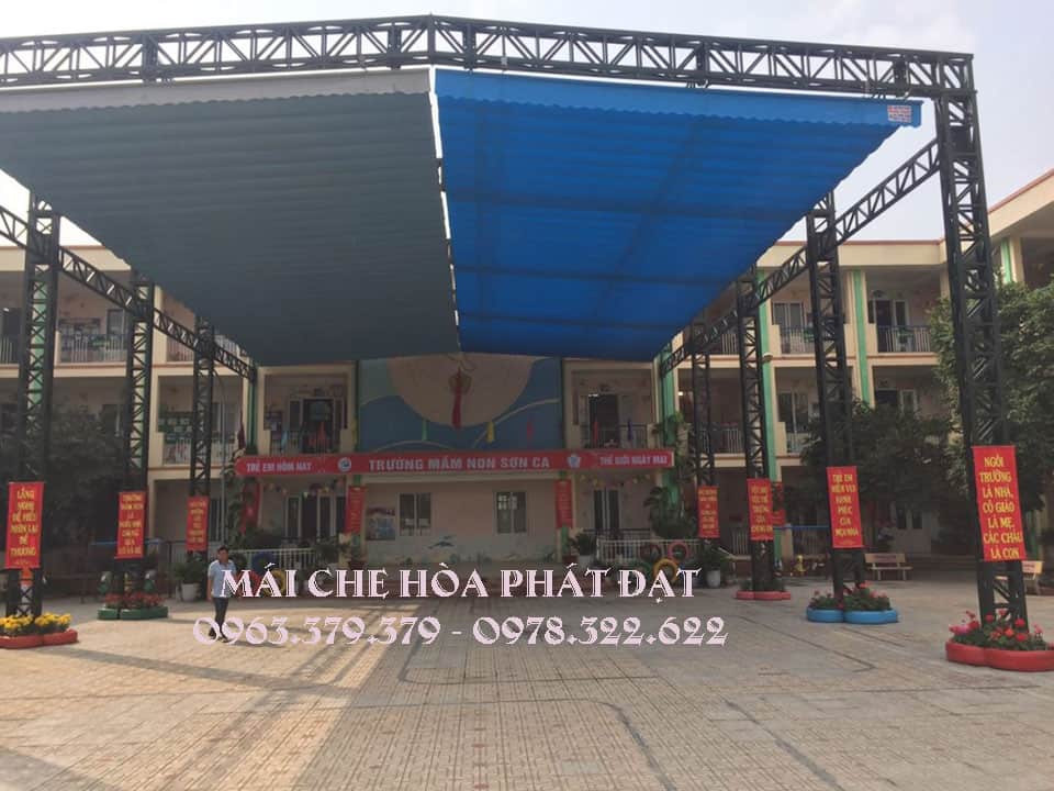 mái che sân trường học dạng bạt xếp lượn sóng di động mái che sân trường học dạng bạt xếp lượn sóng di động