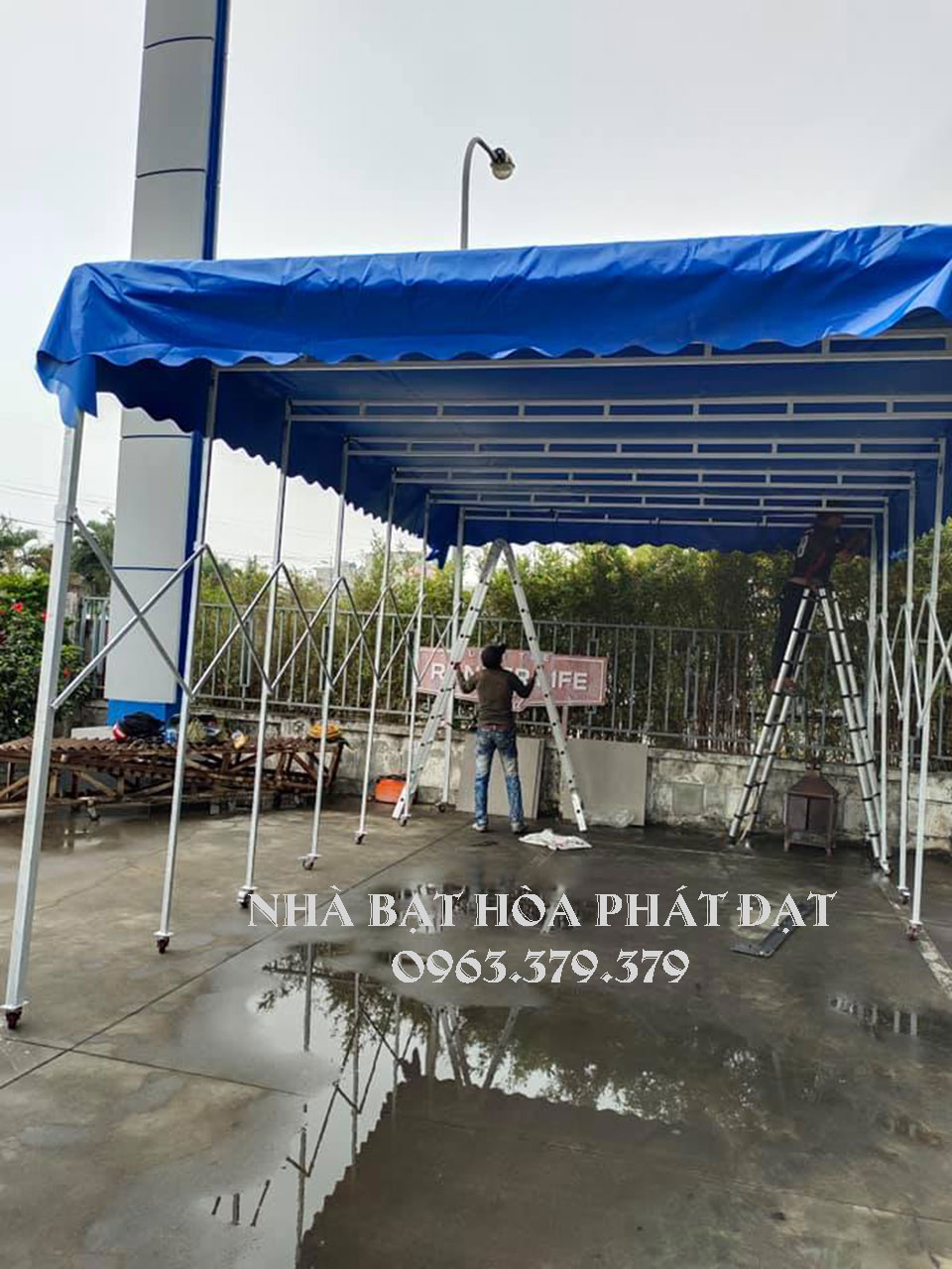 sản-phẩm-mái-bạt-xếp-di-động-khung-có-bánh-xe-di-động