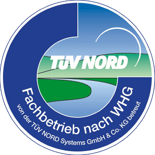 TÜV NORD-Zertifizierung: Fachbetrieb nach Wasserhaushaltsgesetz (WHG).