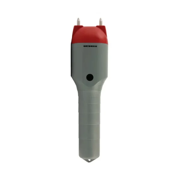 Gray and red cattle prod device