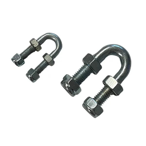 Two metal U-bolts, different sizes