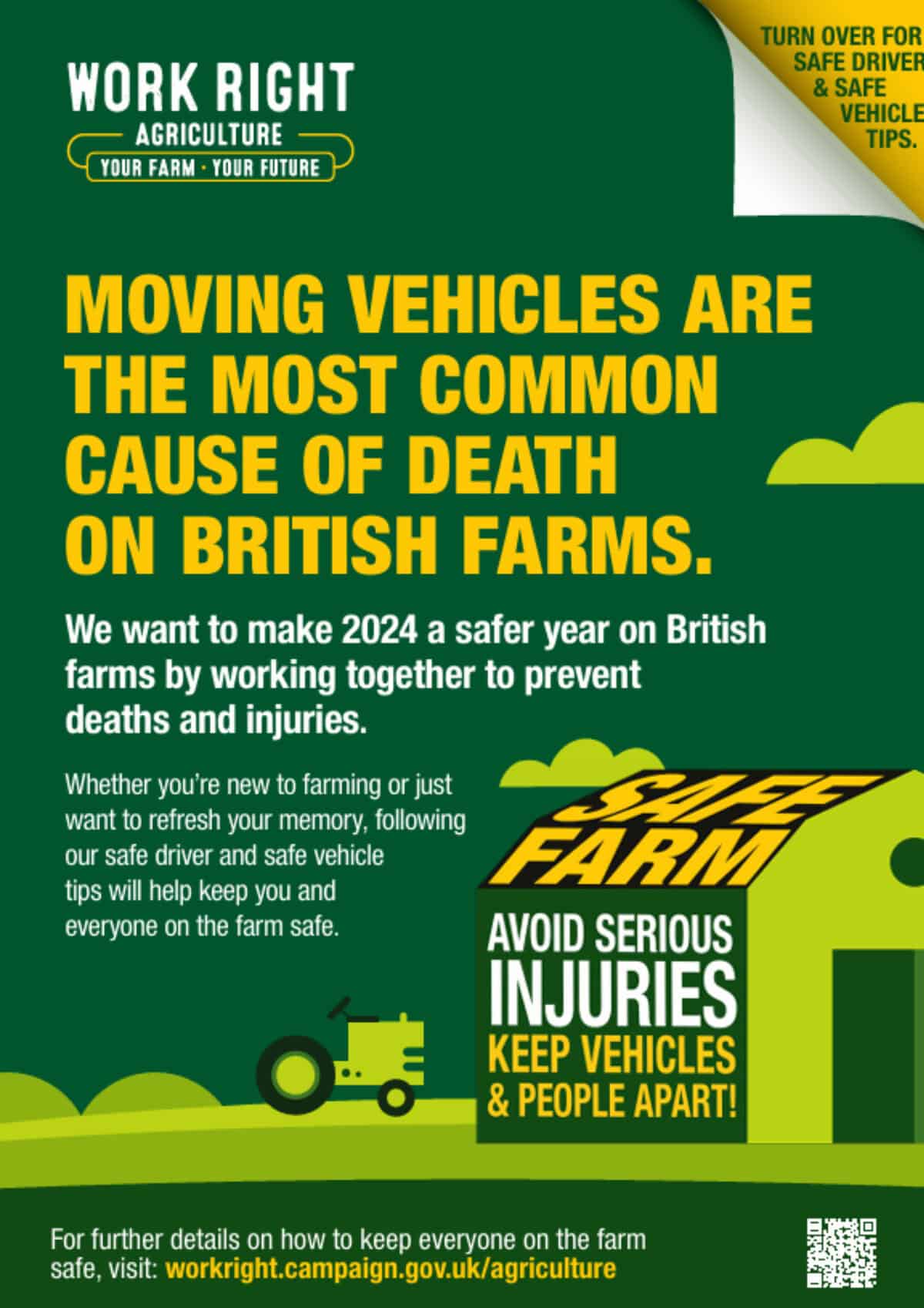 1 British farm safety awareness, preventing vehicle accidents.