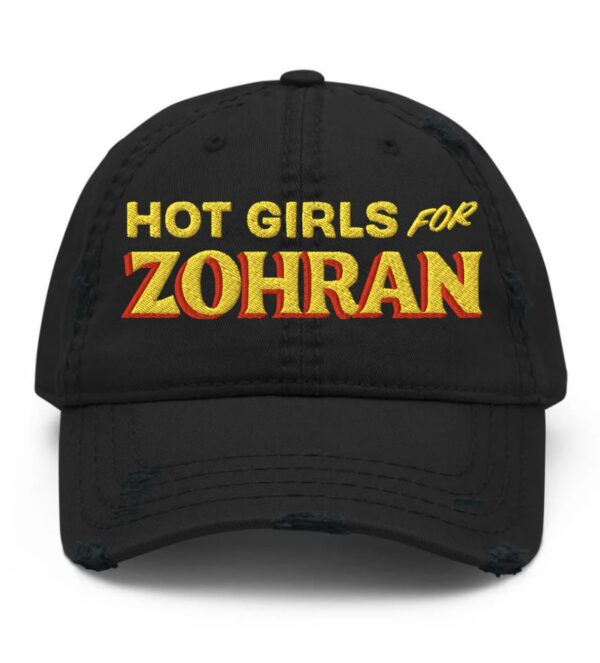 Hot Girls For Zohran Distressed Dad Hat