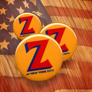 Z gold Zohran Mamdani New York City Mayor NYC 2025 Button