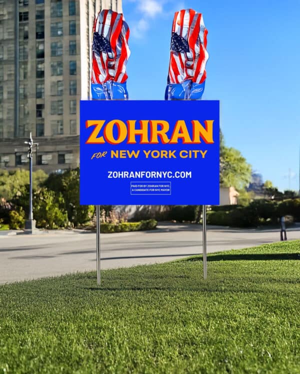 Zohran for Mayor of New York, Vote Zohran Yard Sign