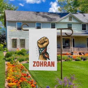 Progressive Power Garden Banner, Zohran Mamdani NYC Mayor Support Flag