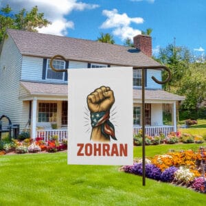 Progressive Power Garden Banner, Zohran Mamdani NYC Mayor Support Flag