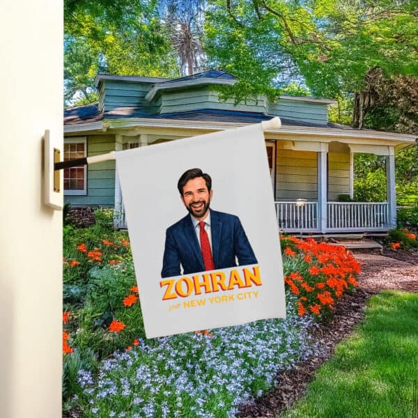 Vote Zohran 2025 – Rank Zohran Garden Banner, NYC’s First Muslim Mayor Flag