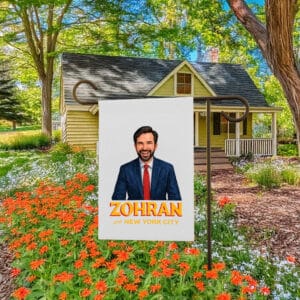Vote Zohran 2025 – Rank Zohran Garden Banner, NYC’s First Muslim Mayor Flag