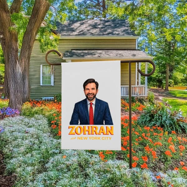 Vote Zohran 2025 – Rank Zohran Garden Banner, NYC’s First Muslim Mayor Flag