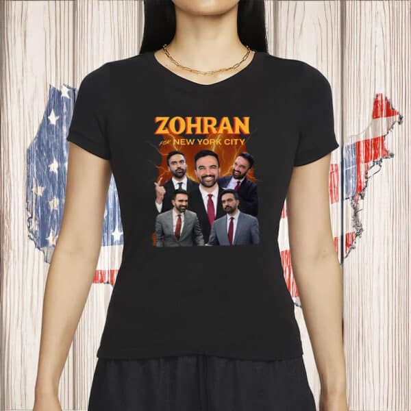 Vote Zohran, Freeze Rent, Progressive NYC Tee, Mayor Mamdani 2025 Collage T-Shirt