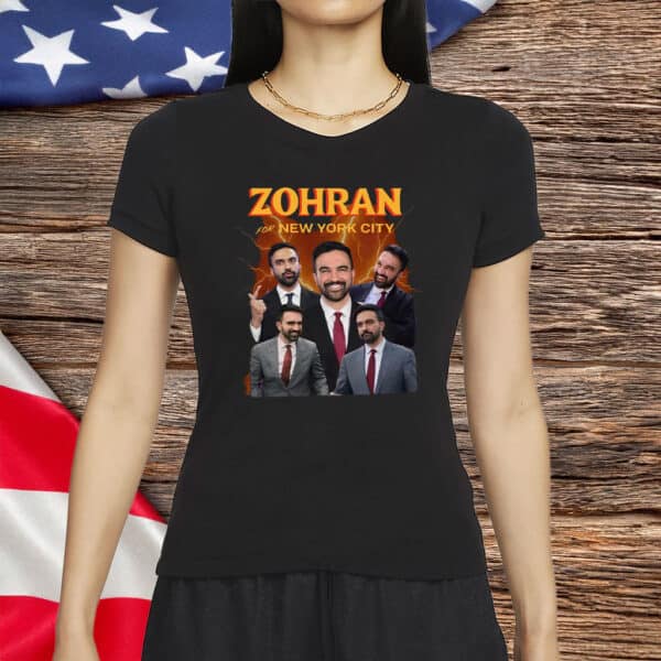 Vote Zohran, Freeze Rent, Progressive NYC Tee, Mayor Mamdani 2025 Collage T-Shirt