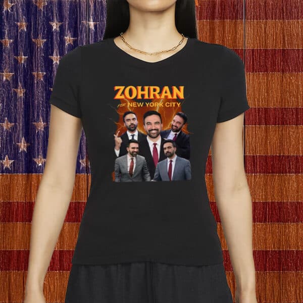 Vote Zohran, Freeze Rent, Progressive NYC Tee, Mayor Mamdani 2025 Collage T-Shirt
