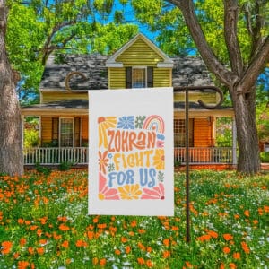 Zohran for New York City – Soft Pastel Campaign Banner, Subtle Zohran Fight For Us Flag