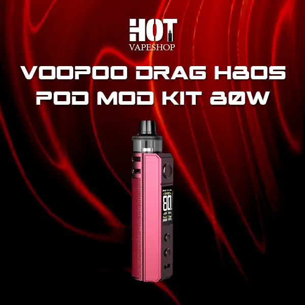 voopoo drag h80 s pod mod kit 80w-plum red